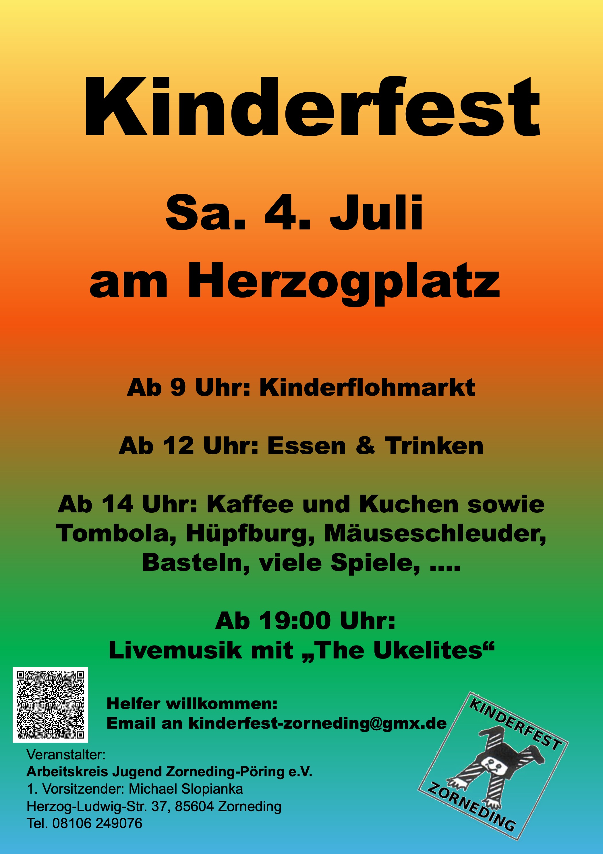Kinderfest Plakat 2026 Live schwarz